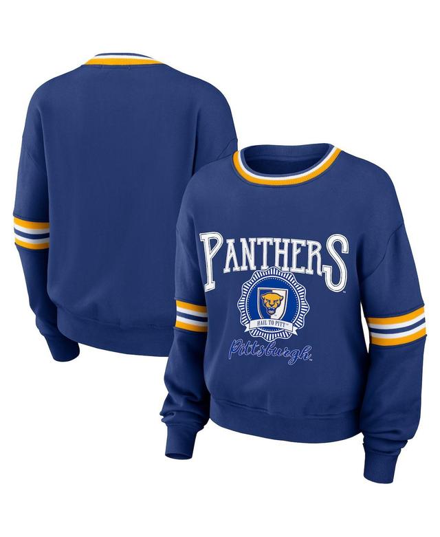 Womens WEAR by Erin Andrews Royal Pitt Panthers Vintage Pullover Sweatshirt Product Image