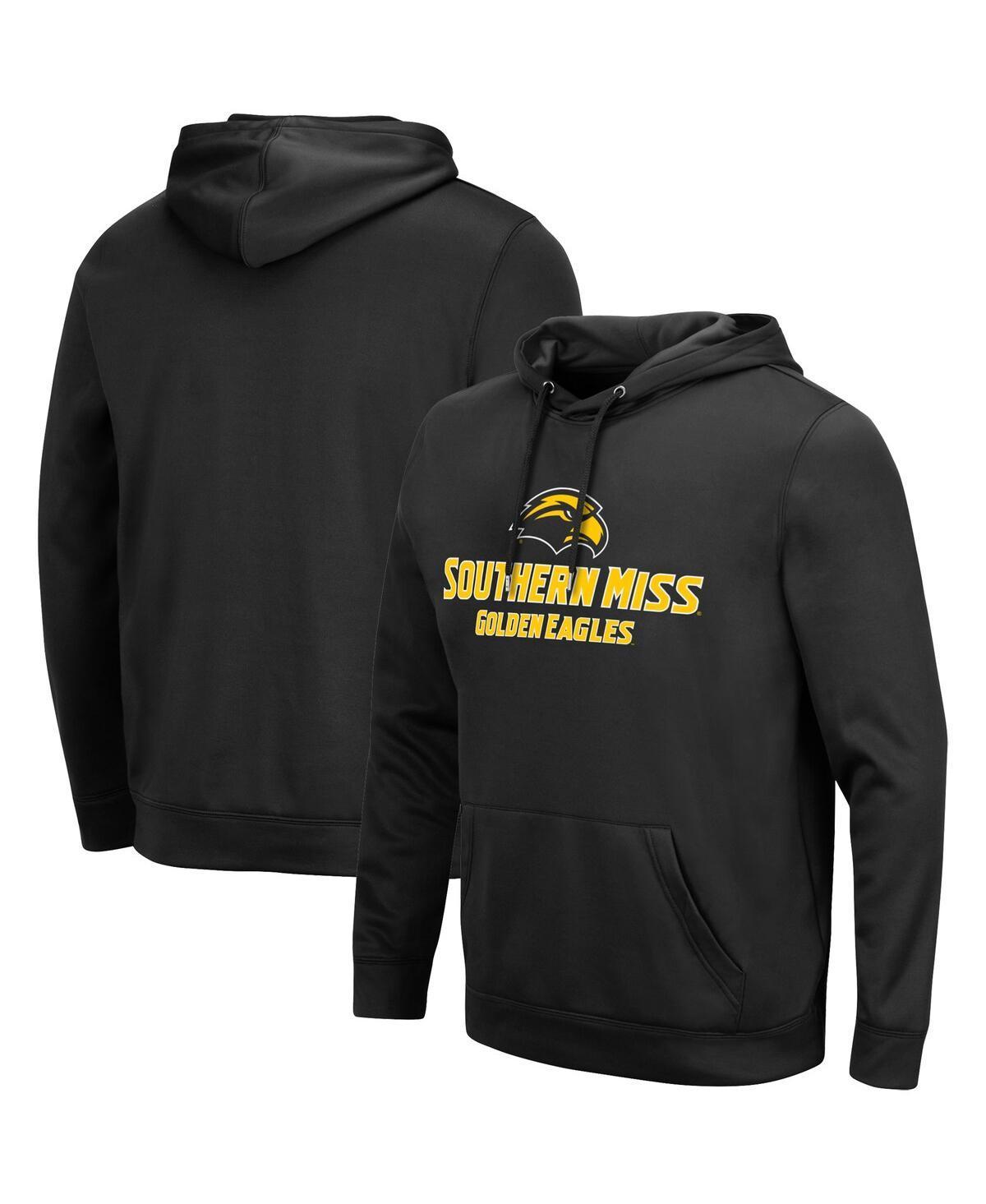 Mens Colosseum Black Mississippi State Bulldogs Blackout 3.0 Pullover Hoodie Product Image