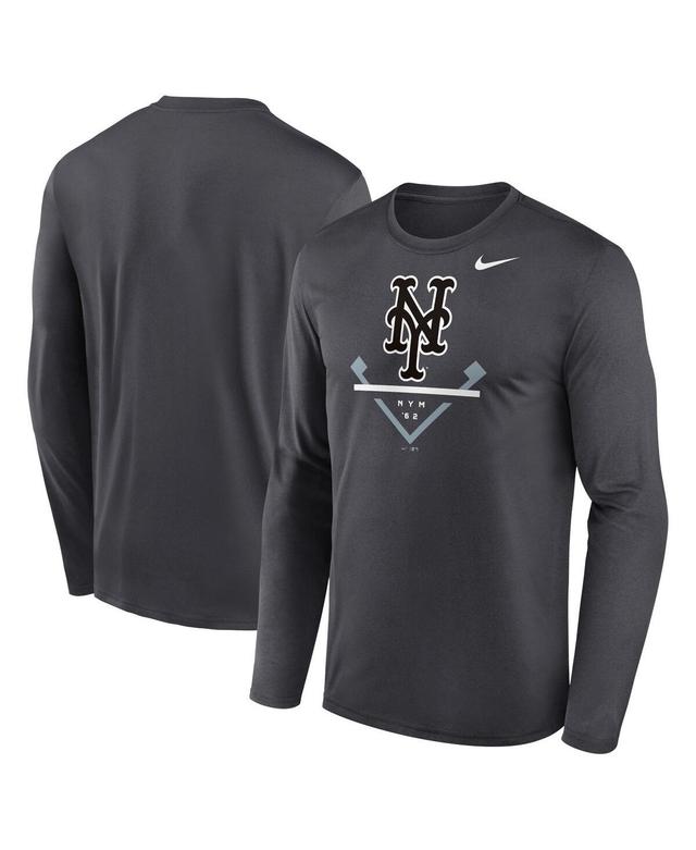 Mens Nike Anthracite New York Mets Icon Legend Performance Long Sleeve T-Shirt Product Image