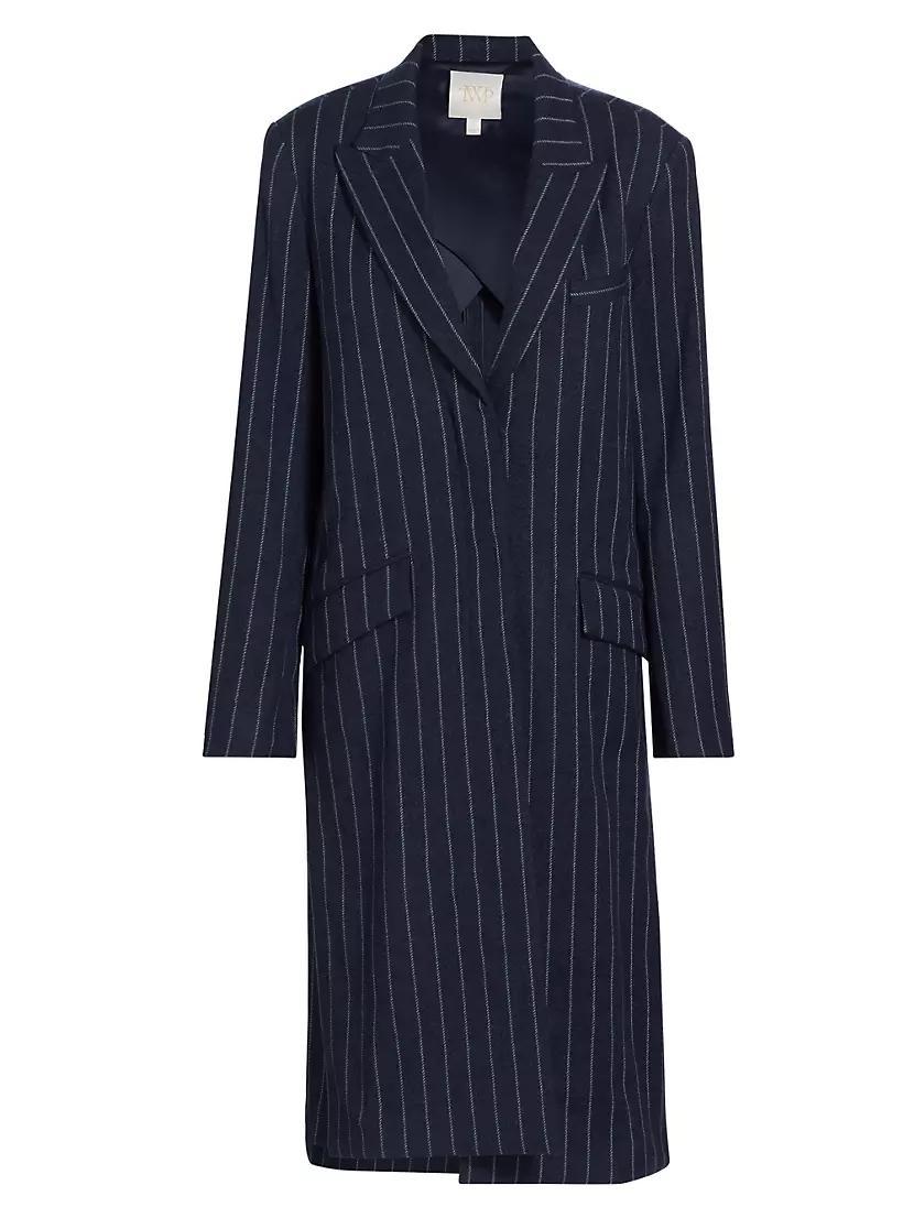 Cash Pinstriped Stretch-Wool Coat Product Image