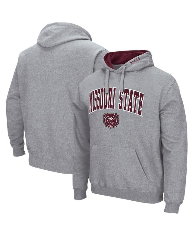 Mens Colosseum Heathered Gray Missouri State University Bears Arch and Logo Pullover Hoodie Product Image