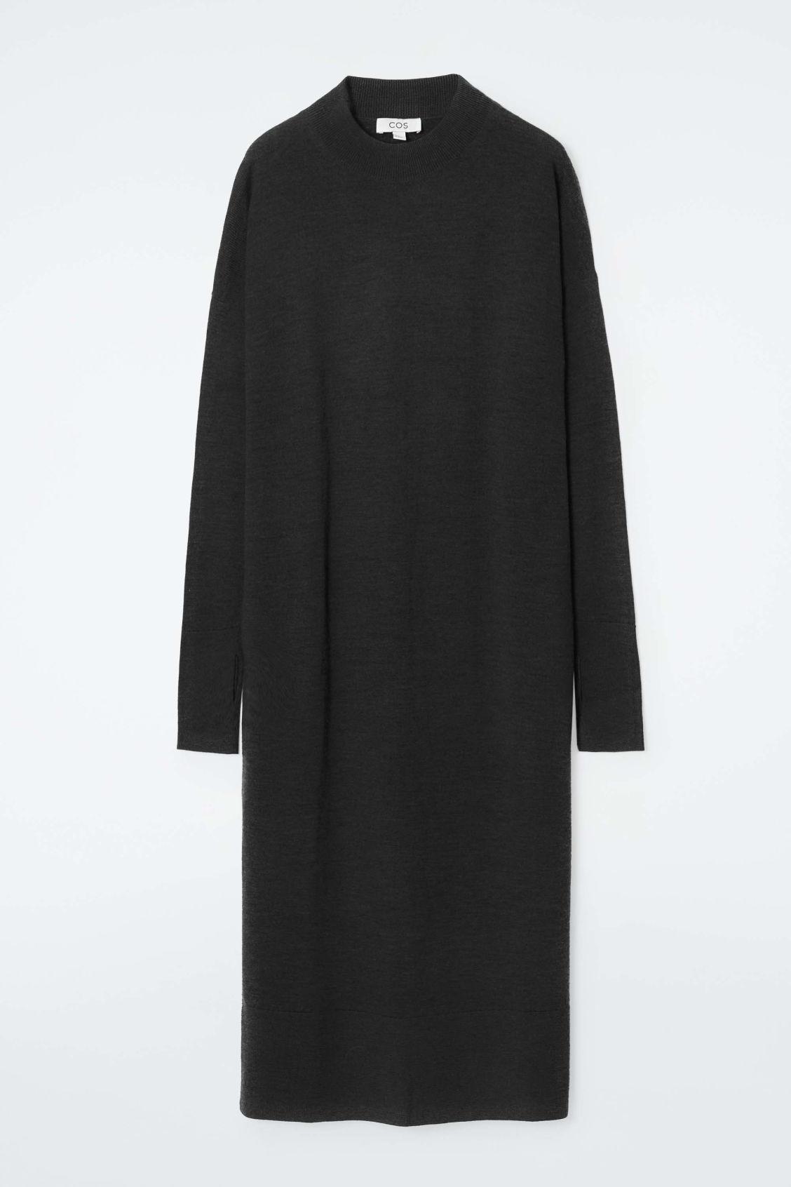 COS Merino Wool Midi Dress In Black Product Image