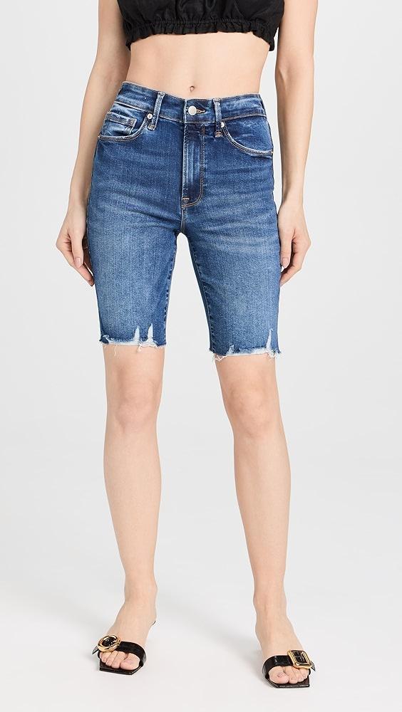 Good American Always Fits Good Legs Bermuda Raw Hem Shorts | Shopbop Product Image