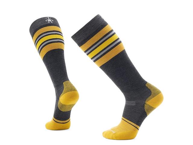 Smartwool Snowboard Targeted Cushion Stripe Extra Stretch Over The Calf Socks (Charcoal) Men's Crew Cut Socks Shoes Product Image