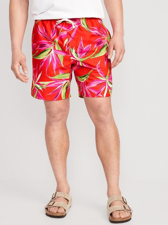 Printed Swim Trunks for Men --7-inch inseam Product Image