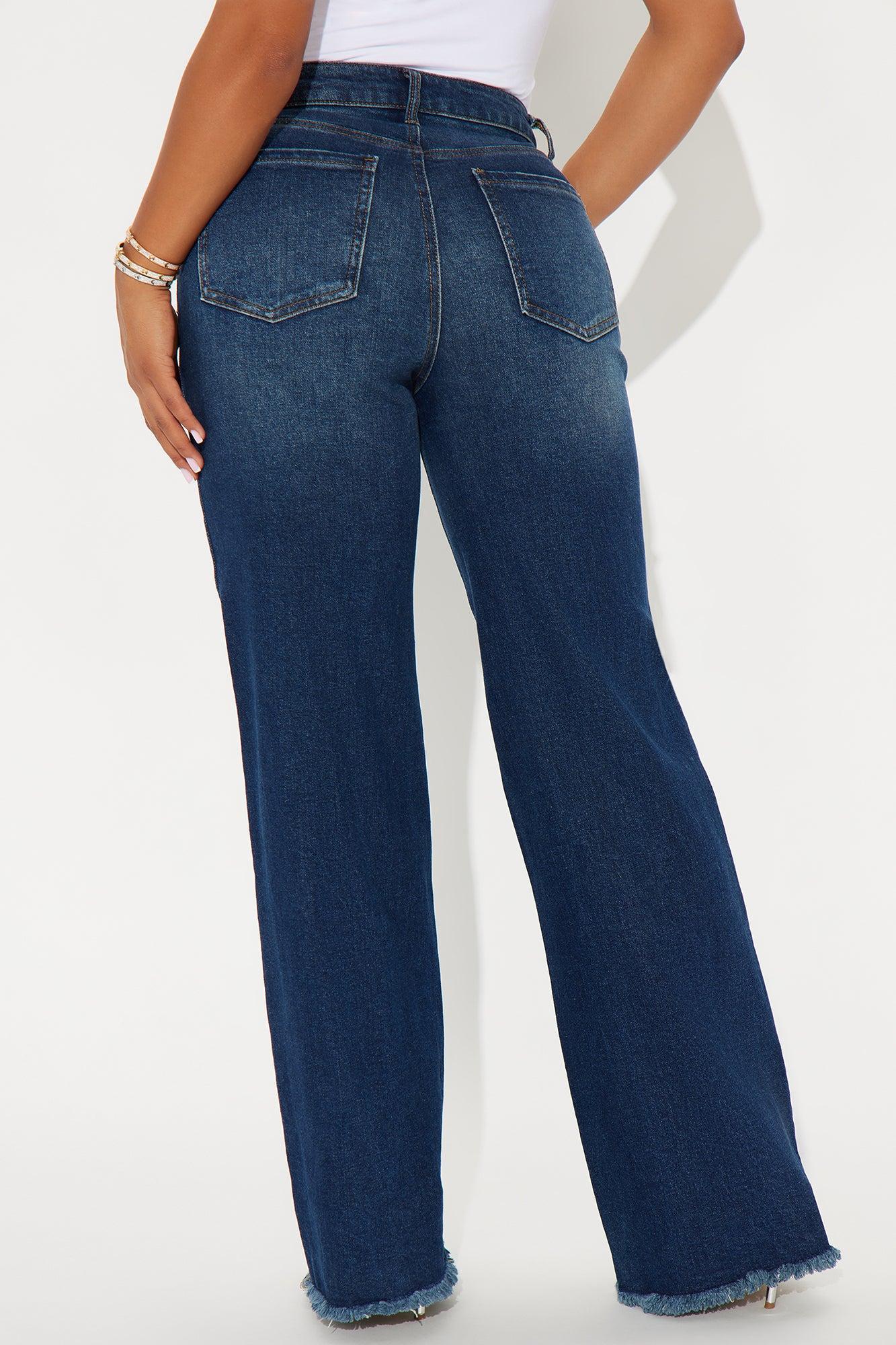 Not Playing Fair Wide Leg Jeans - Dark Wash Product Image