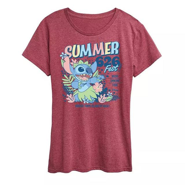 Disneys Lilo & Stitch Womens Summer 626 Fest Graphic Tee Product Image