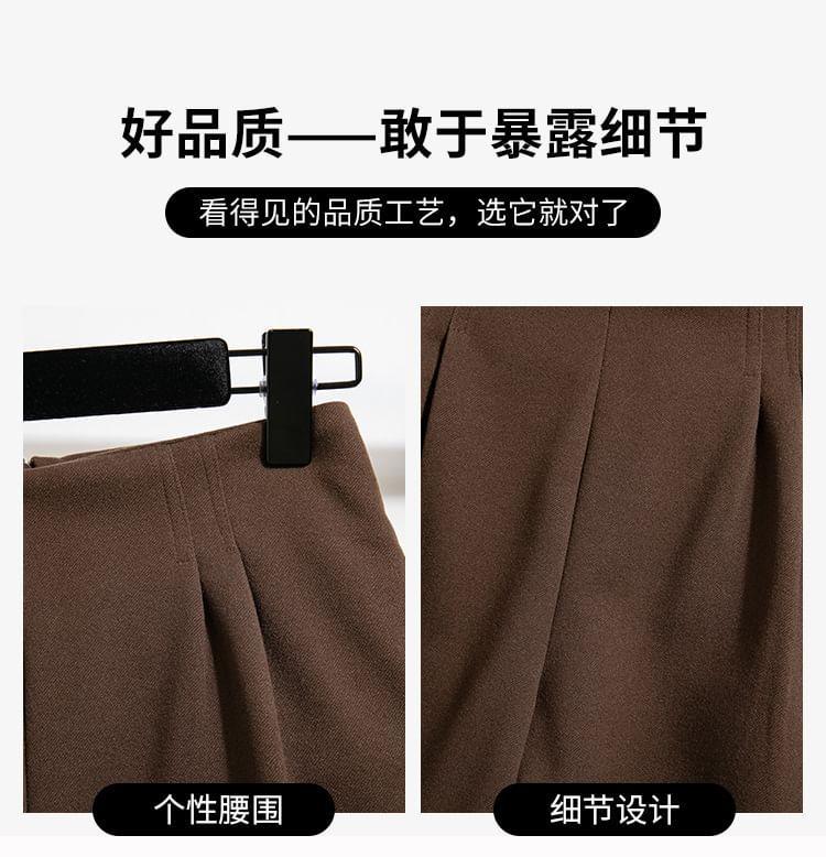 High Waist Plain Wide Leg Shorts Product Image