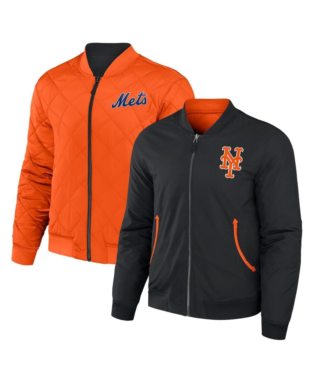 Mens Darius Rucker Collection by Fanatics /Orange New York Mets Reversible Full-Zip Bomber Jacket Product Image