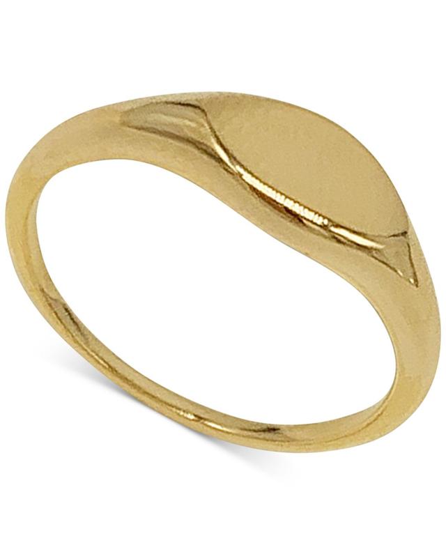 Adornia 14k Gold Plated Stainless Steel Signet Ring, Womens Yellow Product Image