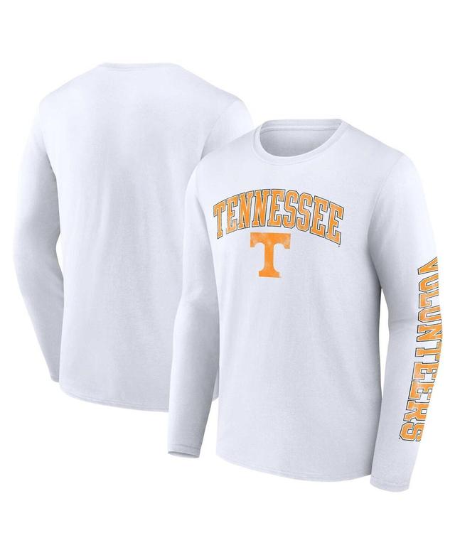 Mens Fanatics Branded White Tennessee Volunteers Distressed Arch Over Logo Long Sleeve T-Shirt Product Image