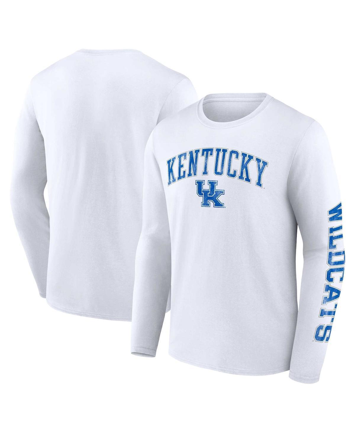 Mens Fanatics White Kentucky Wildcats Distressed Arch Over Logo Long Sleeve T-shirt Product Image