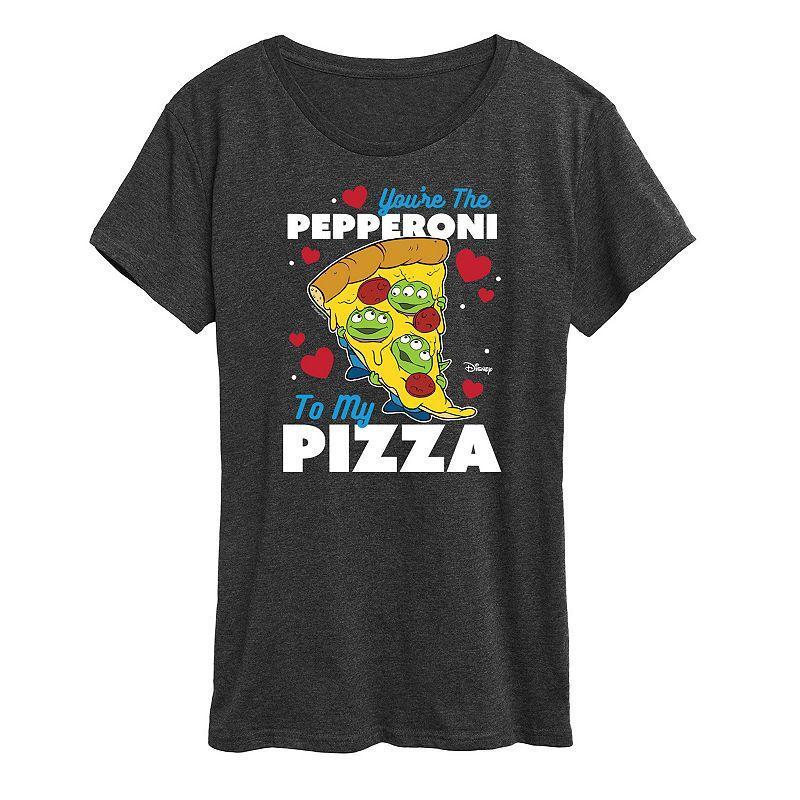 Disney / Pixars Toy Story Womens Pepperoni To My Pizza Graphic Tee Heather Grey Product Image