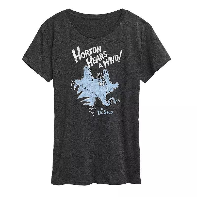 Womens Dr. Seuss Horton Distressed Graphic Tee, Girls Heather Grey Product Image