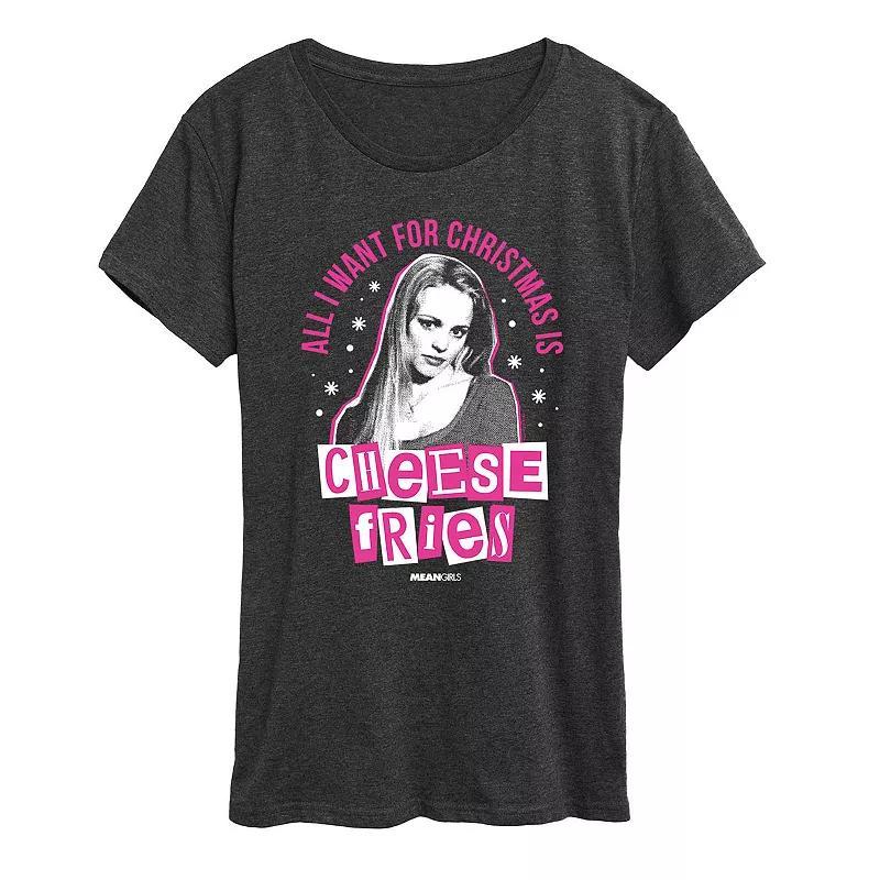 Womens Mean Girls Christmas Cheese Fries Graphic Tee, Girls Product Image