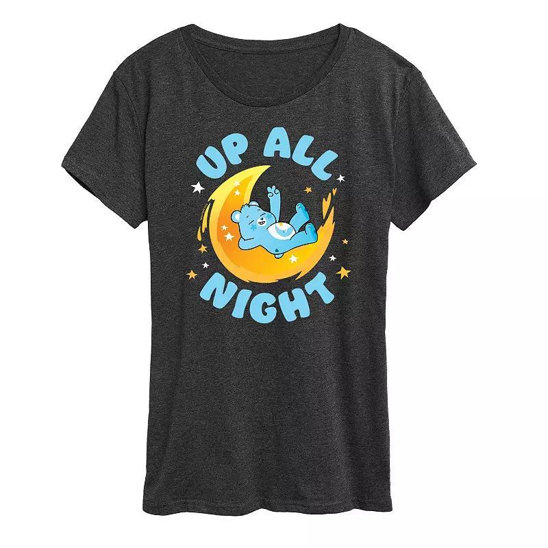 Womens Care Bears Up All Night Graphic Tee, Girls Heather Grey Product Image