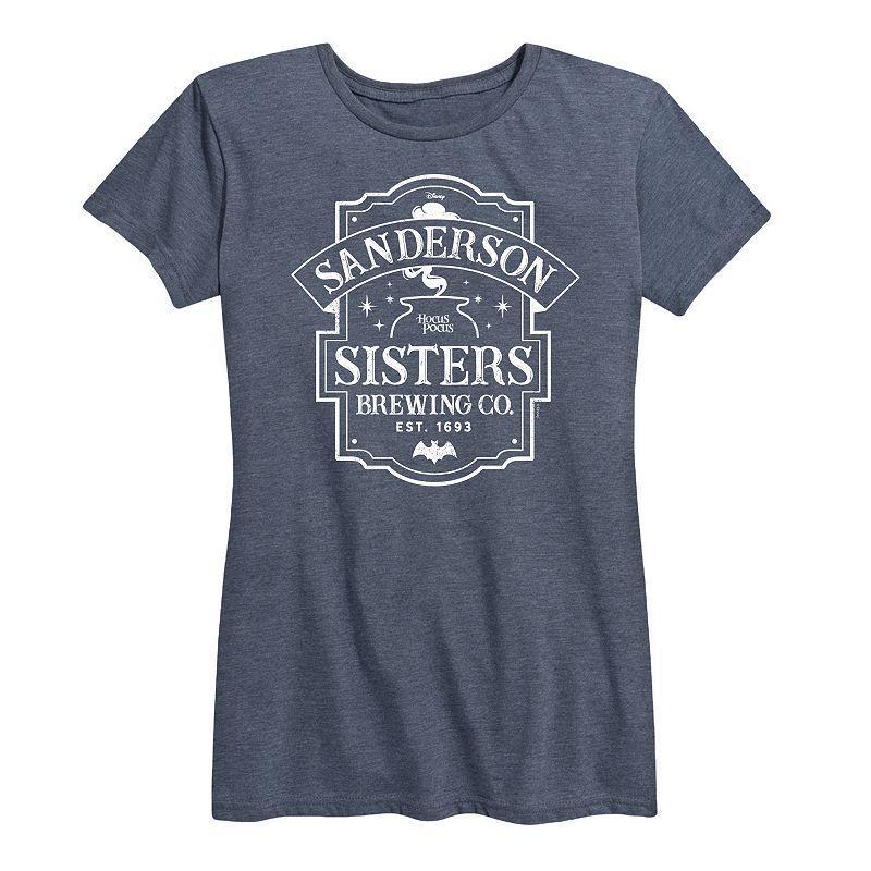 Disneys Hocus Pocus Womens Sanderson Sign Graphic Tee Blue Product Image