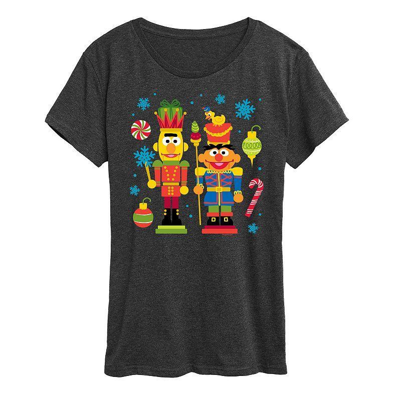 Womens Sesame Street Nutcrackers Graphic Tee, Girls Grey Heather Product Image