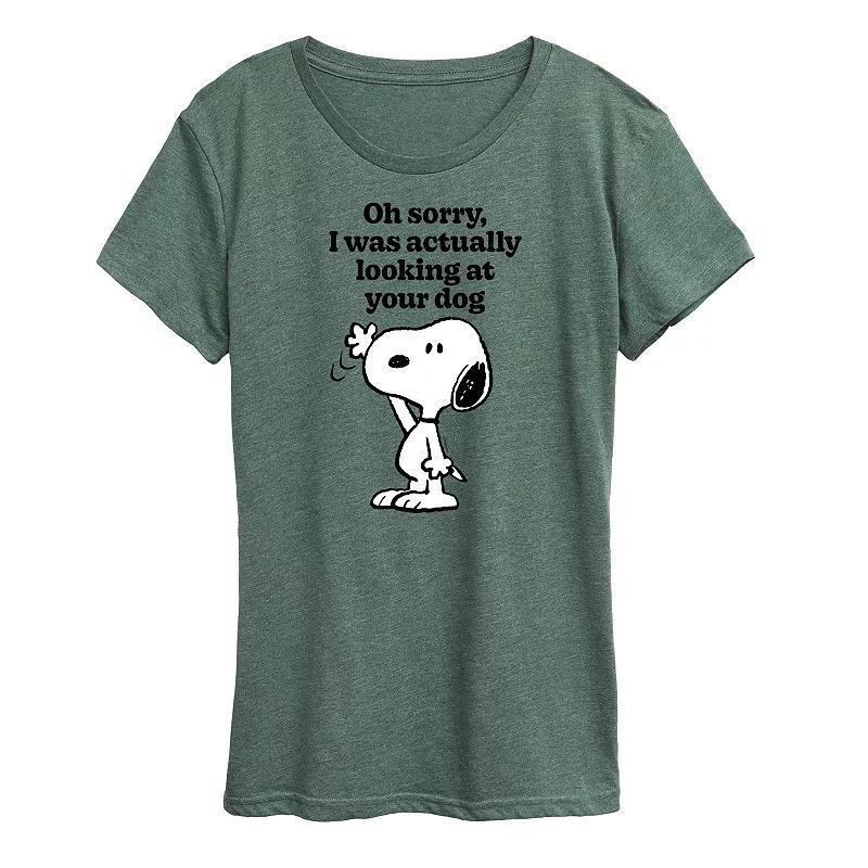 Womens Peanuts Snoopy Looking At Your Dog Graphic Tee Product Image