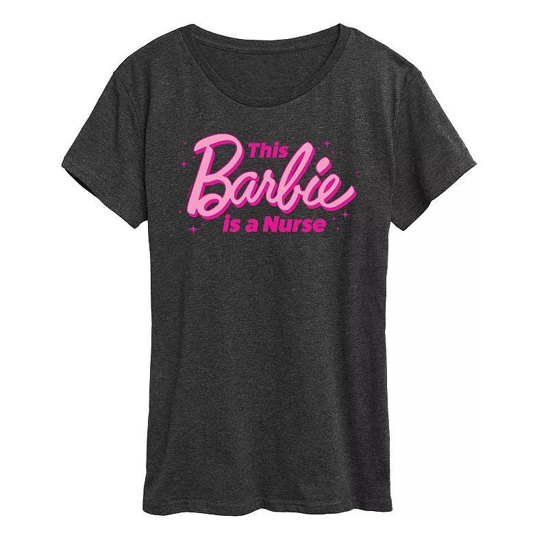 Womens Barbie This Barbie Is A Nurse Graphic Tee, Girls Grey Gray Product Image