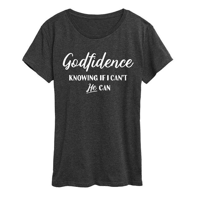 Womens Godfidence Graphic Tee Heather Grey Product Image