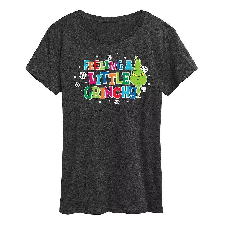 Womens Dr. Seuss Little Grinch A Little Grinchy Graphic Tee, Girls Grey Heather Product Image