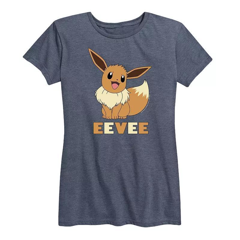 Womens Pokemon Eevee Graphic Tee Grey Blue Product Image