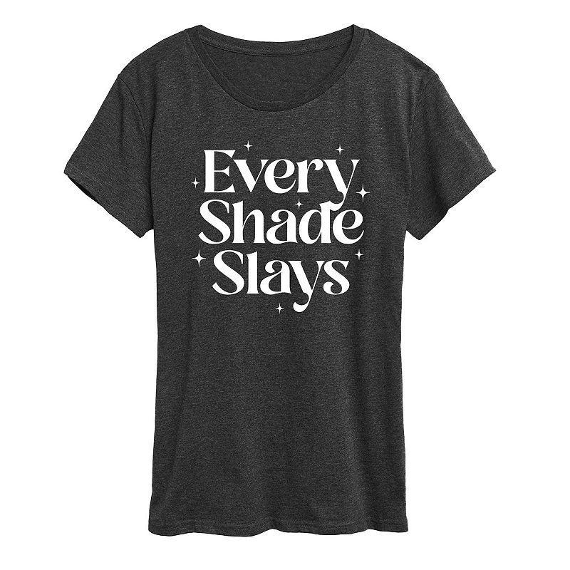 Womens Every Shade Slays Graphic Tee Heather Grey Product Image