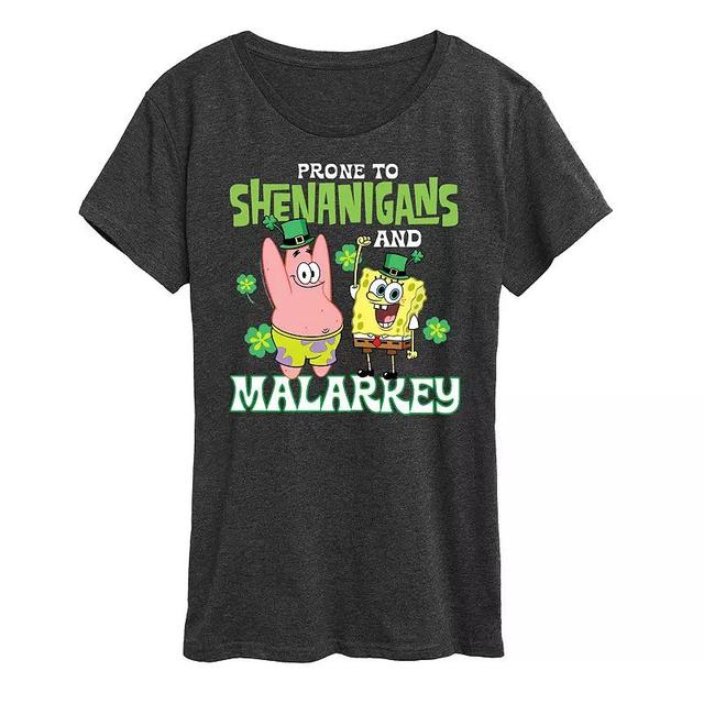 Womens SpongeBob SquarePants Shenanigans And Malarkey Graphic Tee Product Image