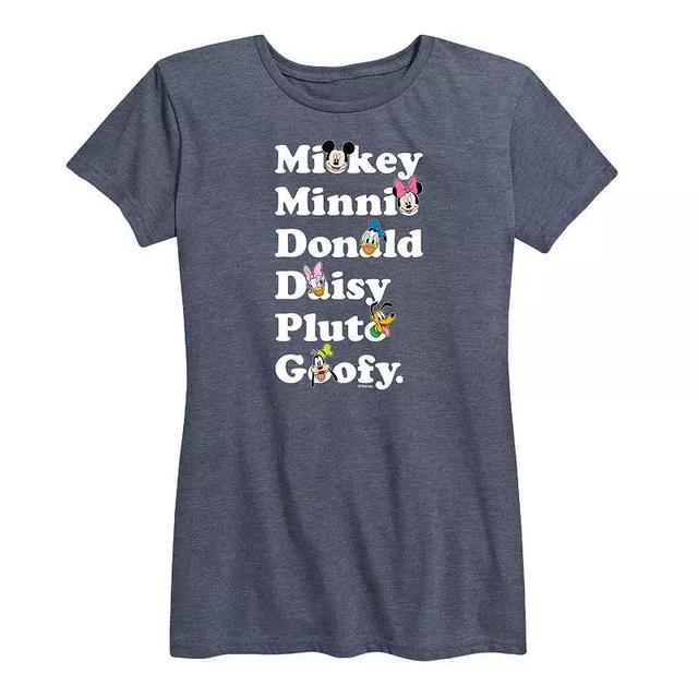 Disneys Mickey Mouse & Friends Womens Graphic Tee Grey Blue Product Image