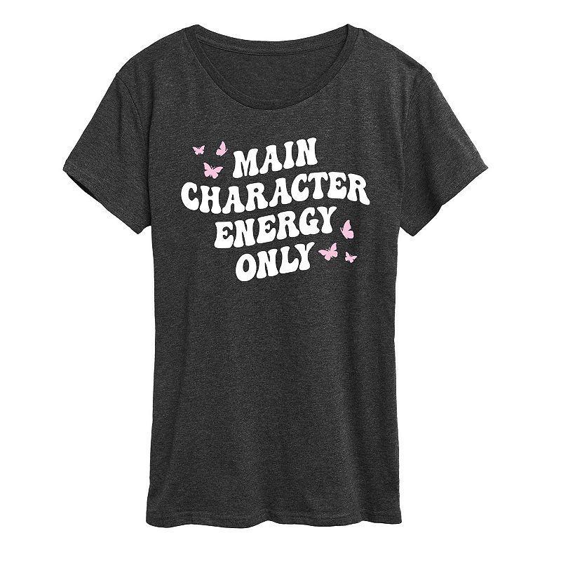 Womens Main Character Energy Only Graphic Tee Heather Grey Product Image