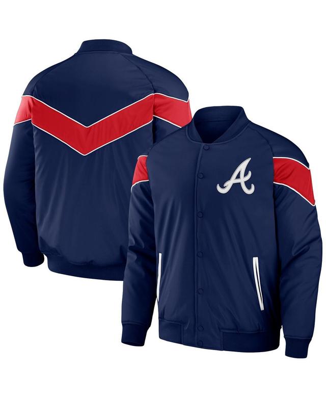 Mens Darius Rucker Collection by Fanatics Navy Atlanta Braves Baseball Raglan Full-Snap Jacket Product Image