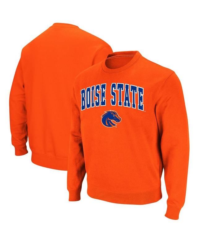 Mens Colosseum Orange Boise State Broncos Arch & Logo Tackle Twill Pullover Sweatshirt Product Image