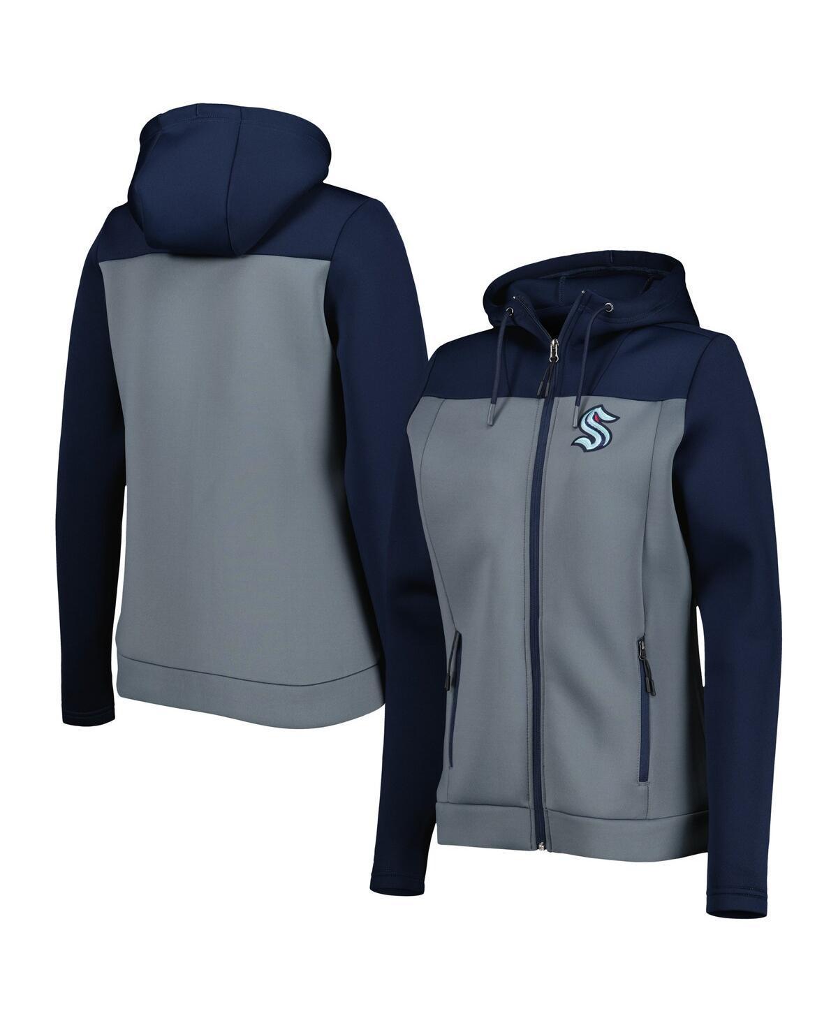 Womens Antigua Deep Sea Blue/Gray Seattle Kraken Protect Full-Zip Jacket Krk Blue Product Image