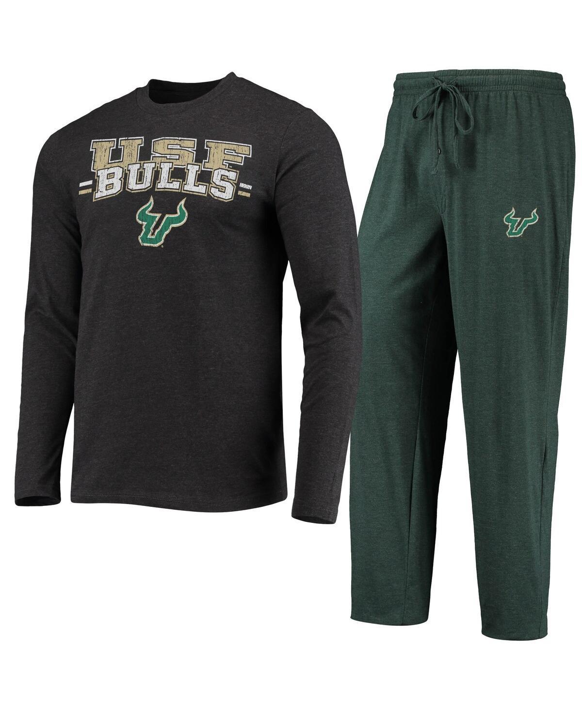 Mens Concepts Sport Green/Heathered Charcoal South Florida Bulls Meter Long Sleeve T-Shirt & Pants Sleep Set USF Green Product Image