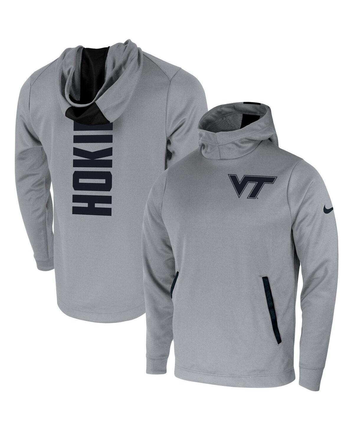 Mens Nike Gray Virginia Tech Hokies 2-Hit Performance Pullover Hoodie Product Image