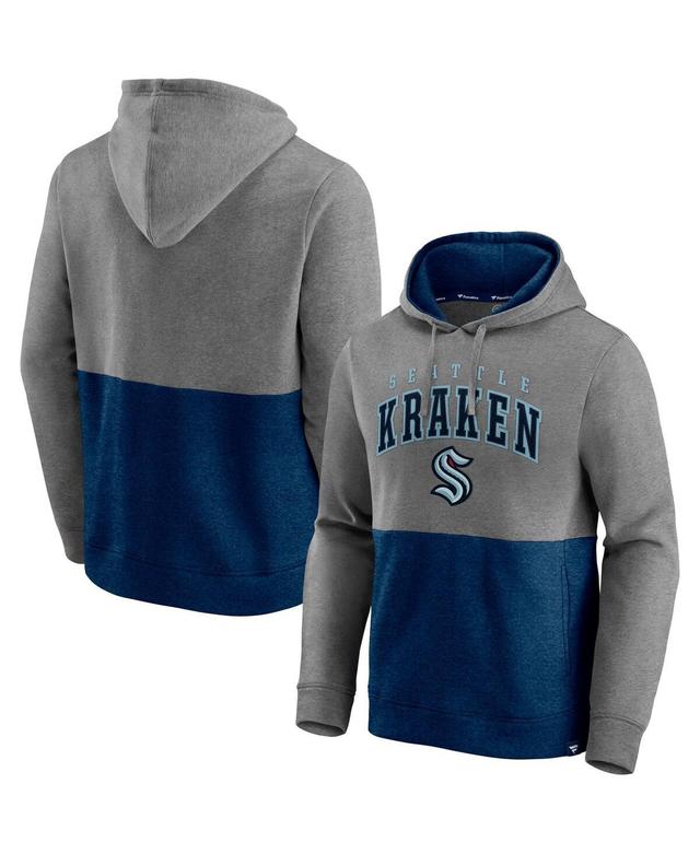 Mens Fanatics Heathered Gray Seattle Kraken Block Party Classic Arch Signature Pullover Hoodie - Heathered Gray Product Image