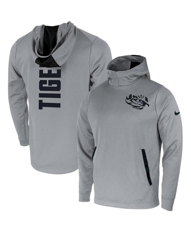 Mens Nike Gray LSU Tigers 2-Hit Performance Pullover Hoodie Product Image