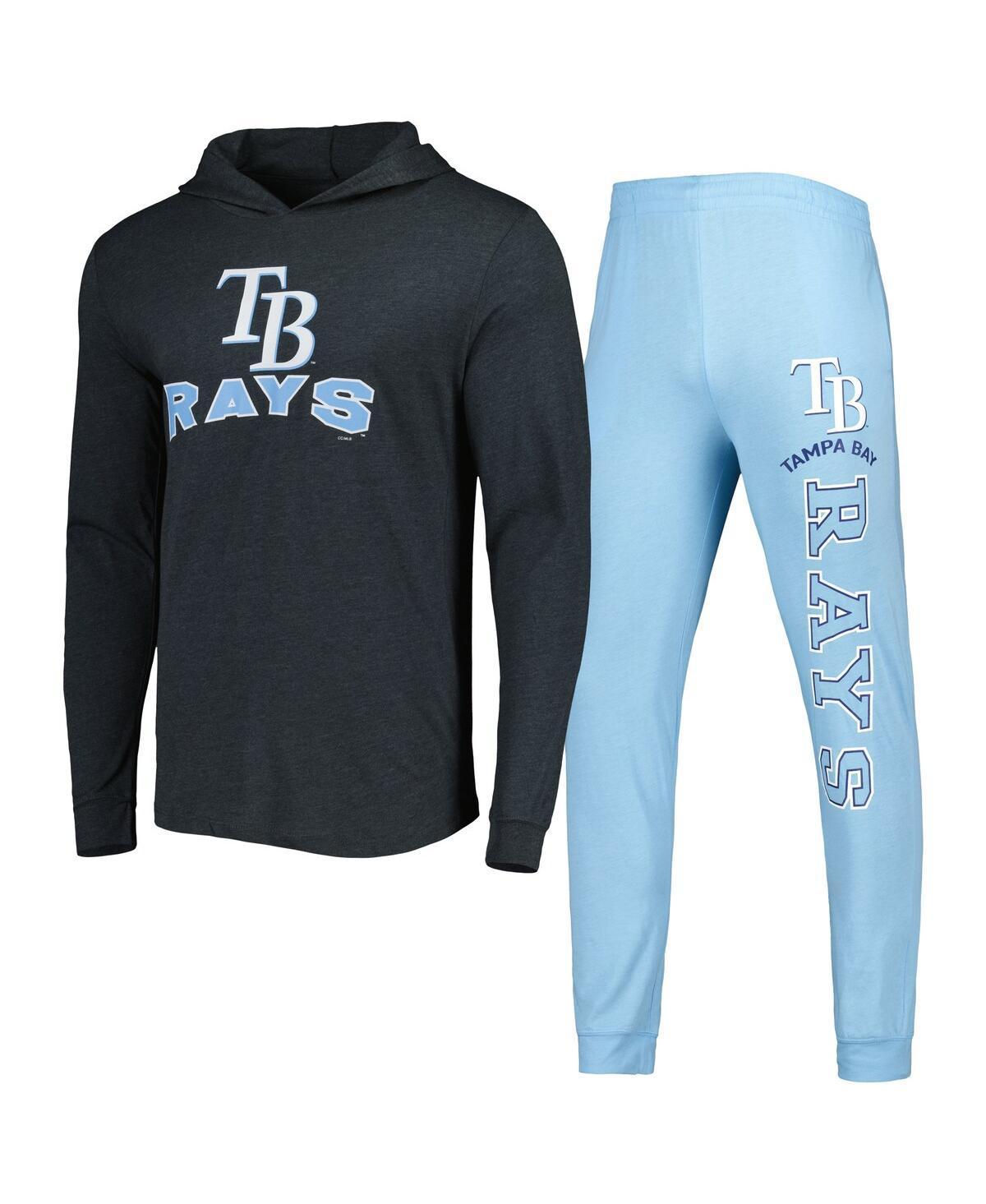 Mens Concepts Sport Heather Light Blue and Heather Charcoal Tampa Bay Rays Meter Hoodie and Joggers Set - Light Blue Product Image