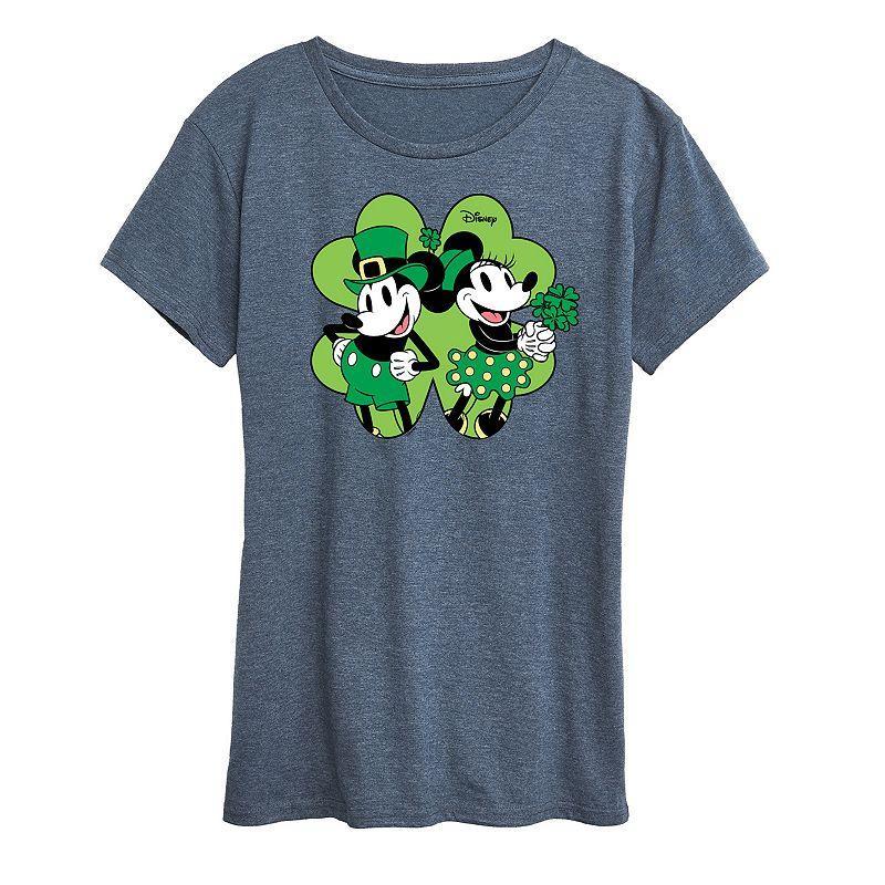 Disneys Mickey & Minnie Mouse Womens Shamrock Graphic Tee Product Image