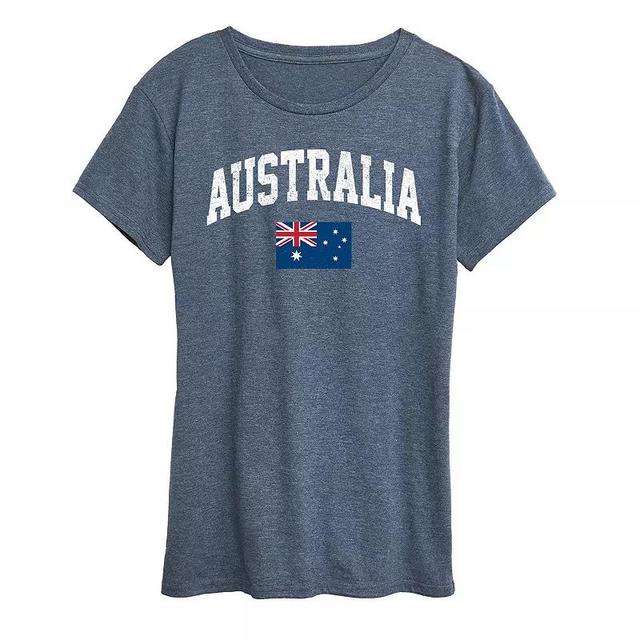 Womens Australia Flag Graphic Tee Grey Blue Product Image