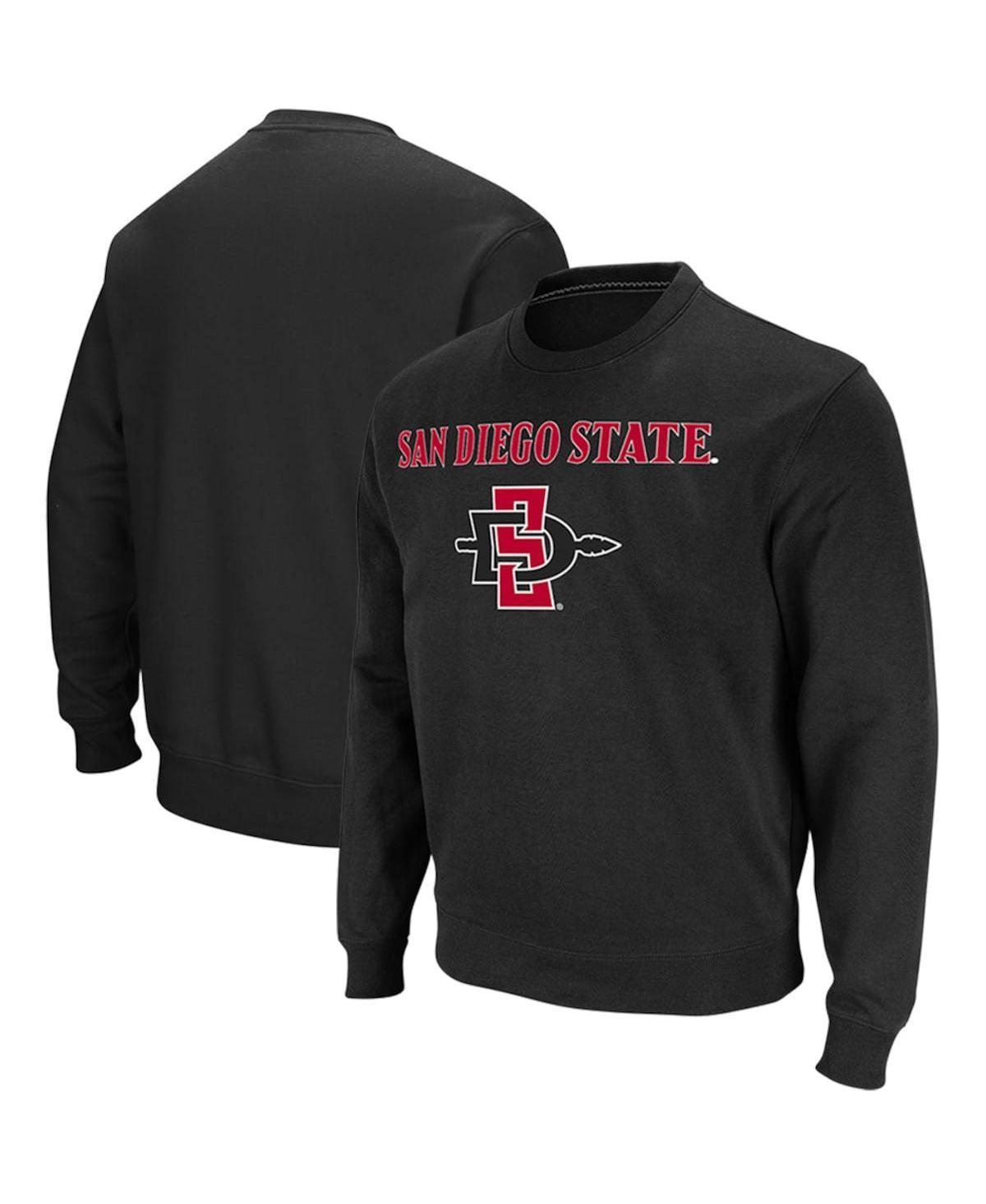 Mens Colosseum Black San Diego State Aztecs Arch Logo Tackle Twill Pullover Sweatshirt Product Image