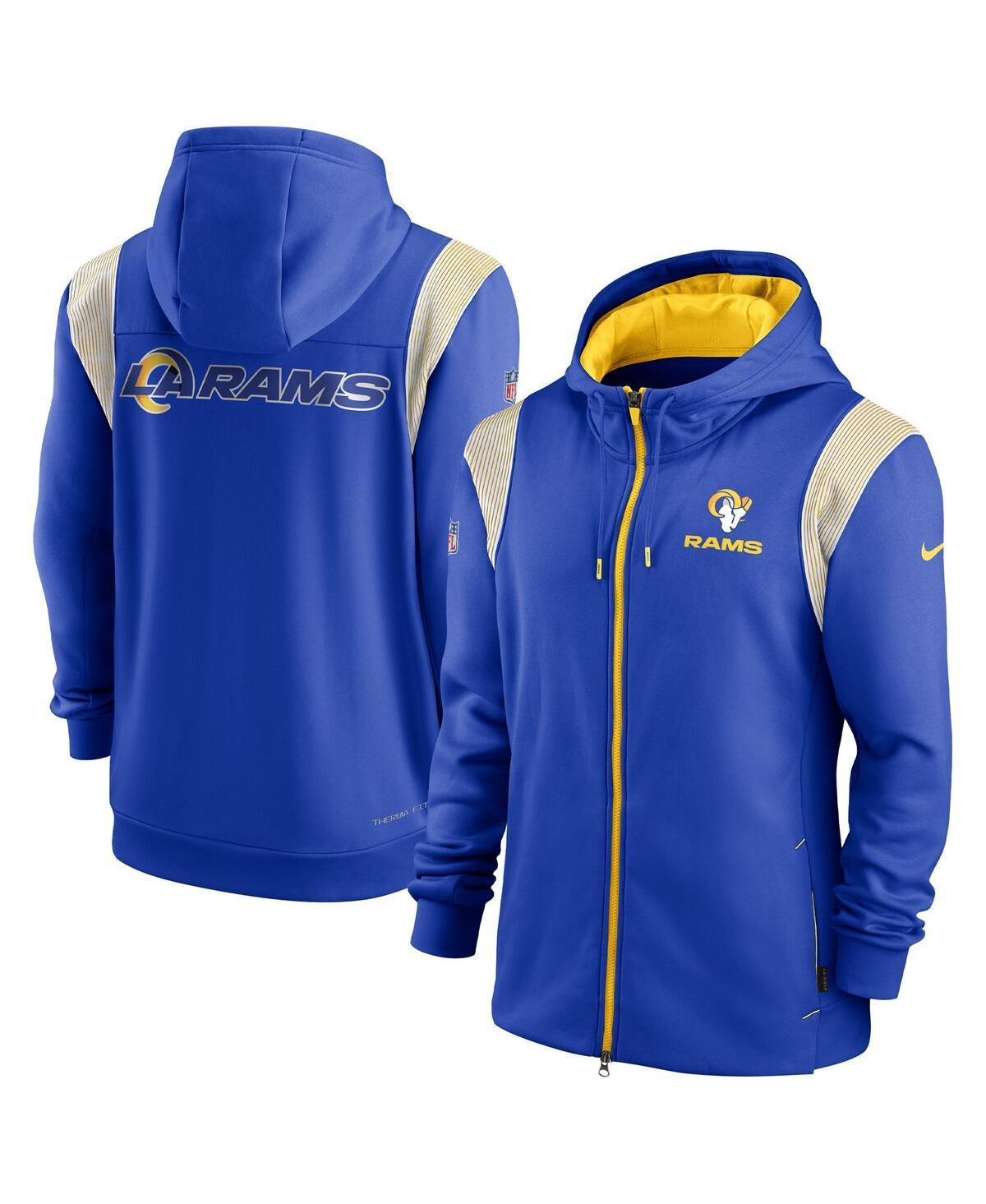 Mens Nike Royal Los Angeles Rams Performance Sideline Lockup Full-Zip Hoodie Product Image