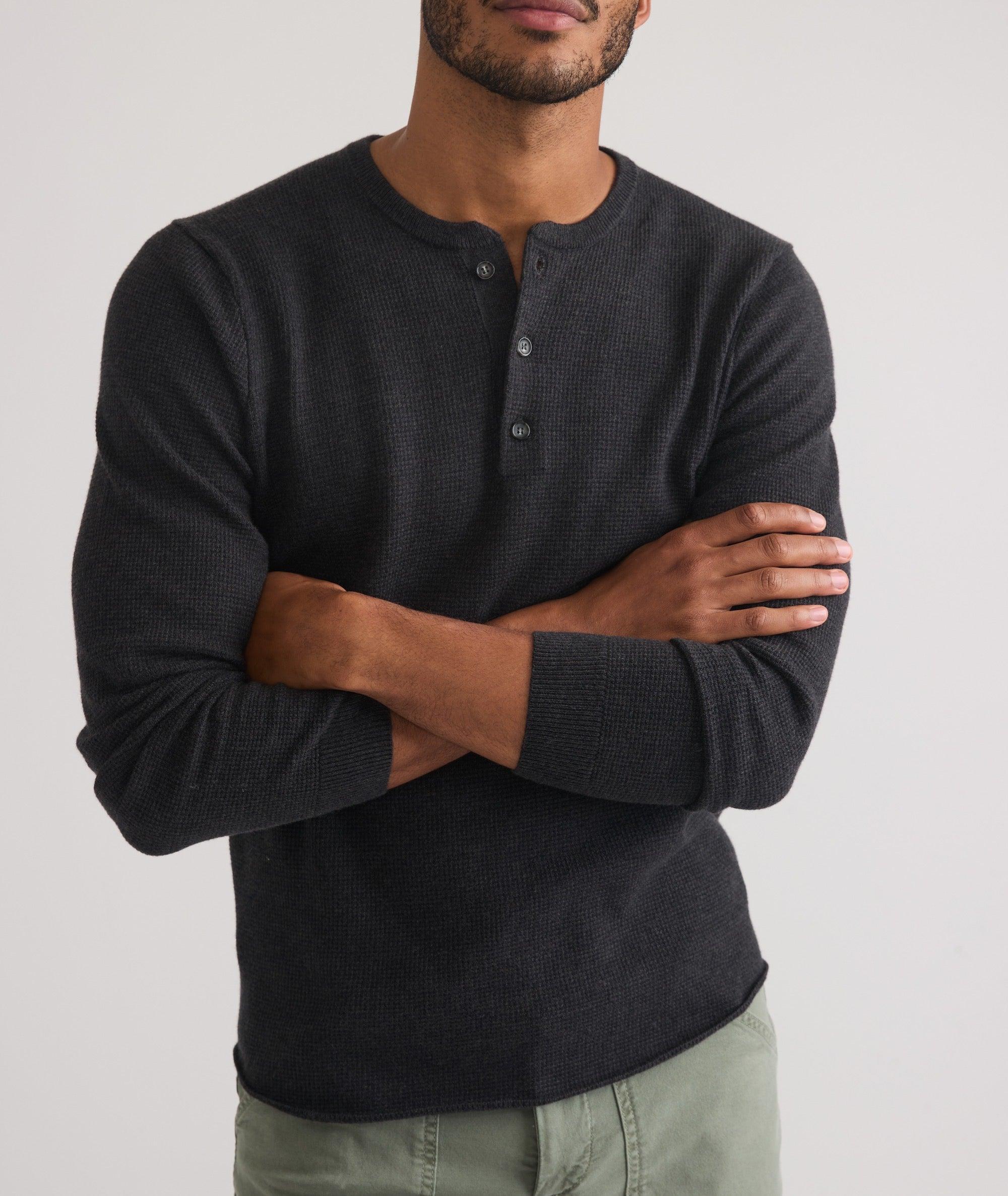 Merino Blend Sweater Henley Product Image