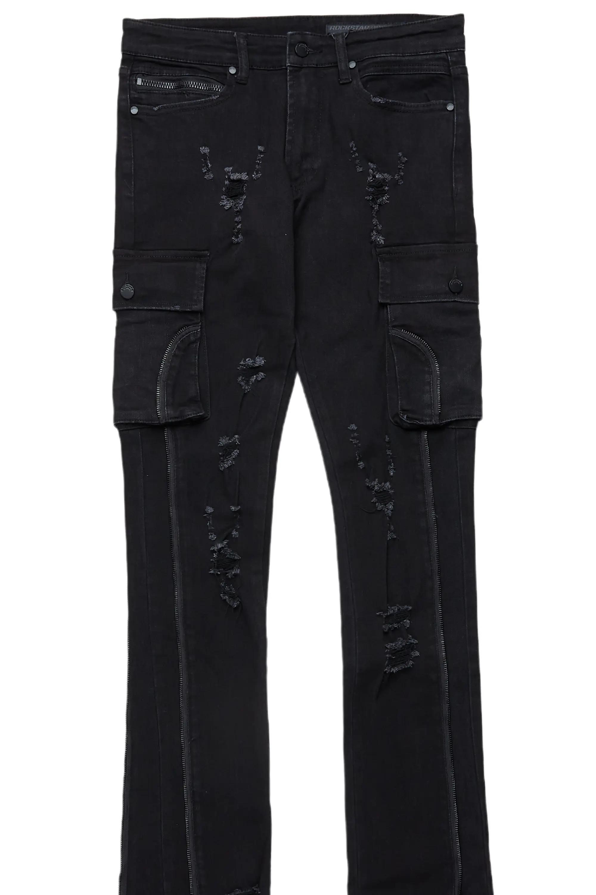 Hutch Black Super Stacked Flare Jean Male Product Image