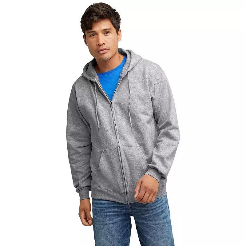 Mens Hanes Ultimate Fleece Full-Zip Hoodie Light Silver Product Image