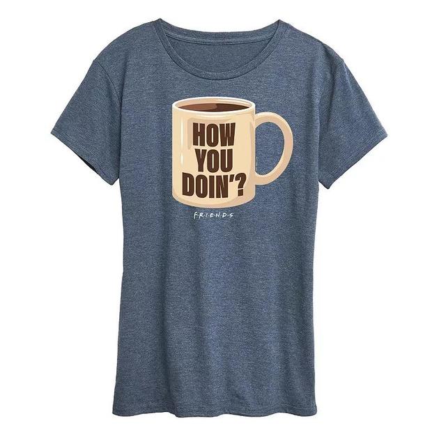 Womens Friends How You Doin Coffee Mug Graphic Tee, Girls Product Image