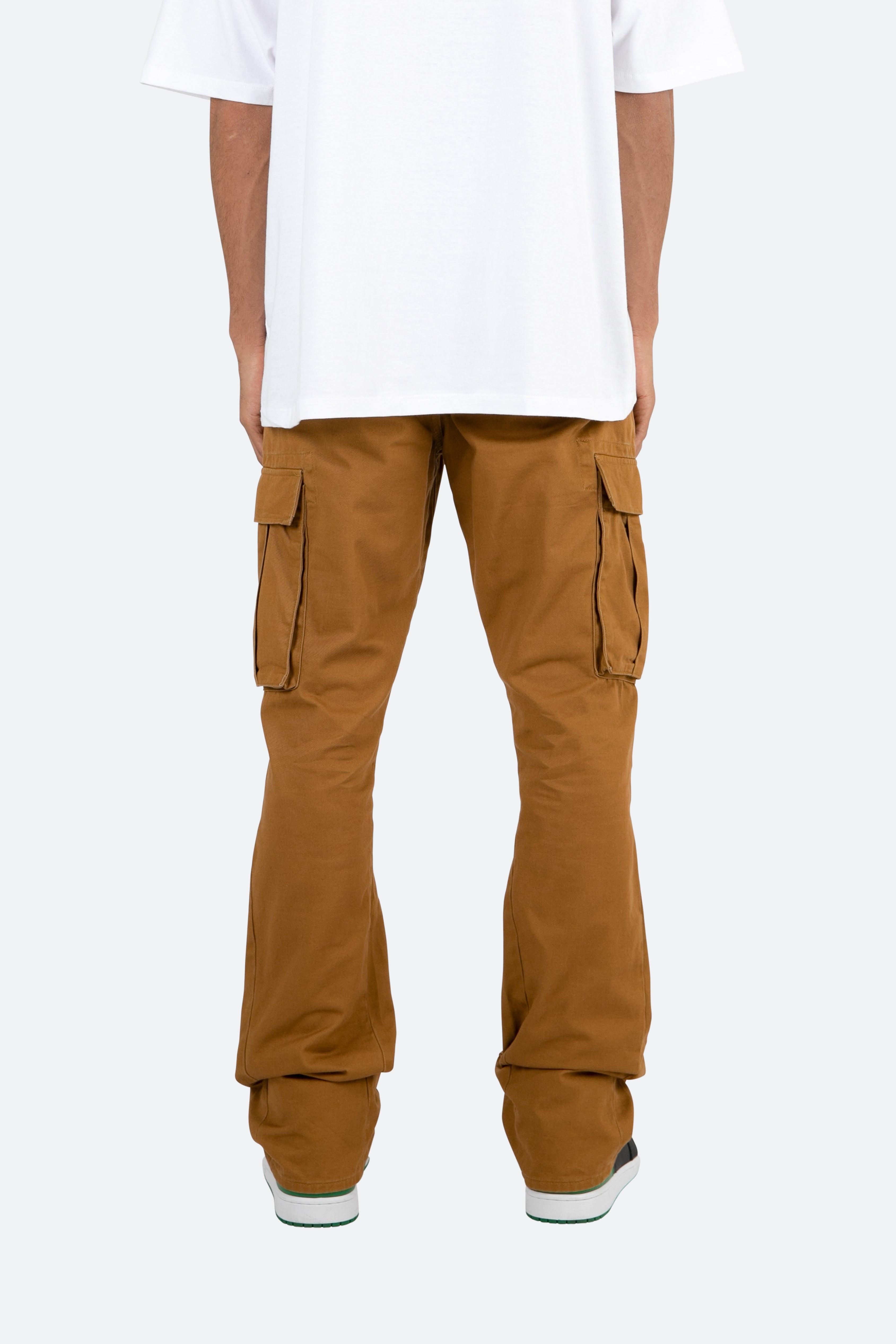 Twill Flare Cargo Pants - Brown Male Product Image