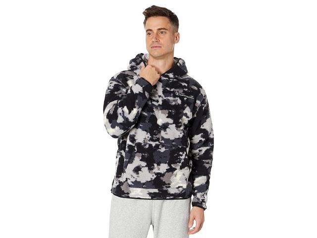 Champion Cozy All Over Print Shearling Hoodie (Simple Hyper Wash ) Men's Clothing Product Image