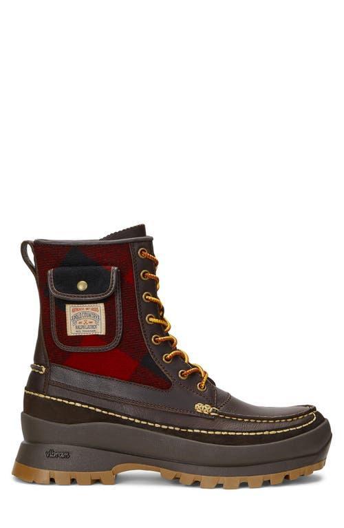 POLO RALPH LAUREN Lug Sole Leather Boot In Brown Product Image